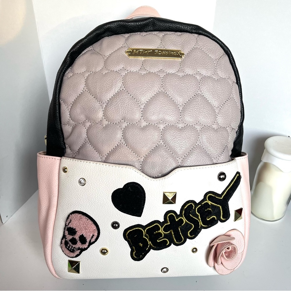 Betsey Johnson Quilted Gravedigger Backpack